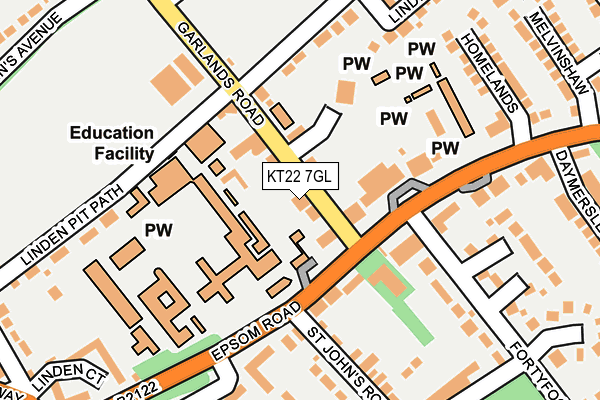 KT22 7GL map - OS OpenMap – Local (Ordnance Survey)