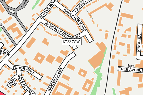 KT22 7GW map - OS OpenMap – Local (Ordnance Survey)