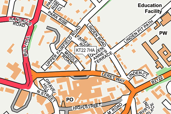 KT22 7HA map - OS OpenMap – Local (Ordnance Survey)