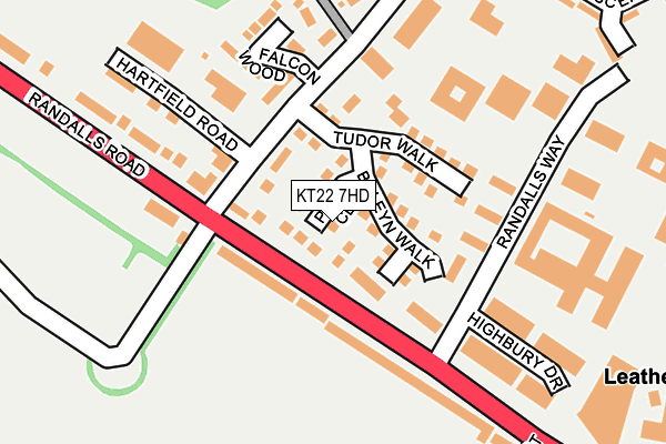 KT22 7HD map - OS OpenMap – Local (Ordnance Survey)