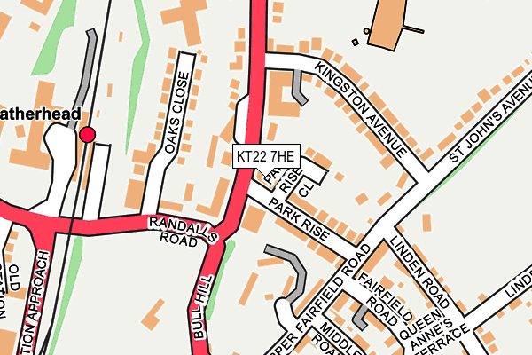 KT22 7HE map - OS OpenMap – Local (Ordnance Survey)