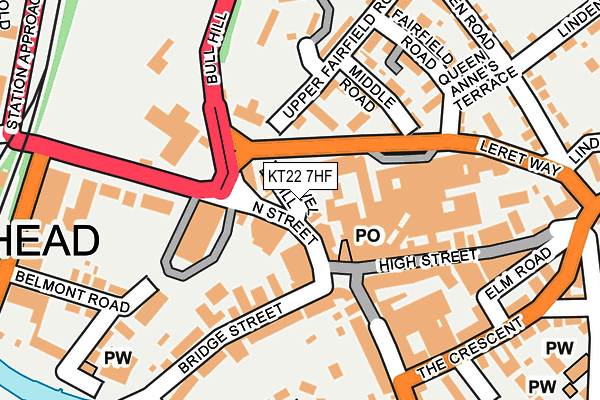 KT22 7HF map - OS OpenMap – Local (Ordnance Survey)