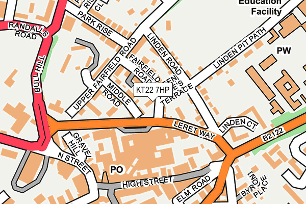 KT22 7HP map - OS OpenMap – Local (Ordnance Survey)