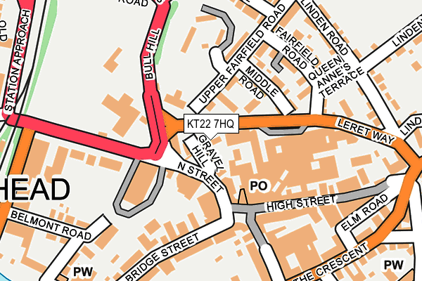 KT22 7HQ map - OS OpenMap – Local (Ordnance Survey)