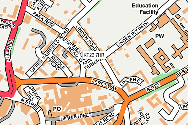 KT22 7HR map - OS OpenMap – Local (Ordnance Survey)