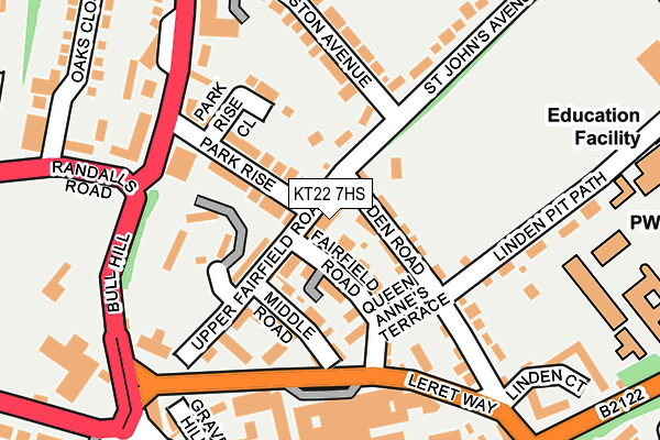 KT22 7HS map - OS OpenMap – Local (Ordnance Survey)