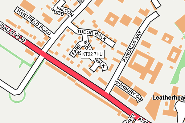 KT22 7HU map - OS OpenMap – Local (Ordnance Survey)