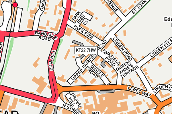 KT22 7HW map - OS OpenMap – Local (Ordnance Survey)