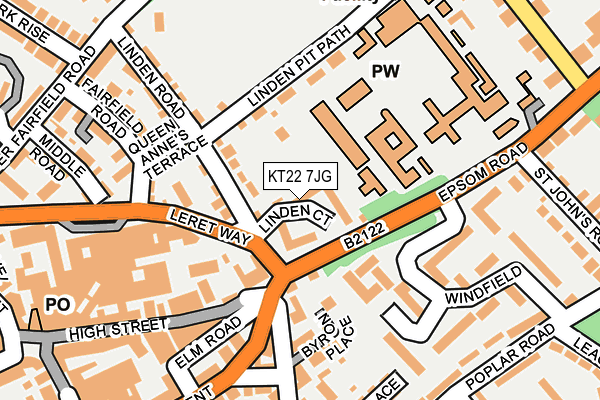 KT22 7JG map - OS OpenMap – Local (Ordnance Survey)