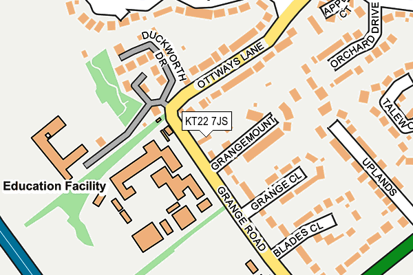 KT22 7JS map - OS OpenMap – Local (Ordnance Survey)