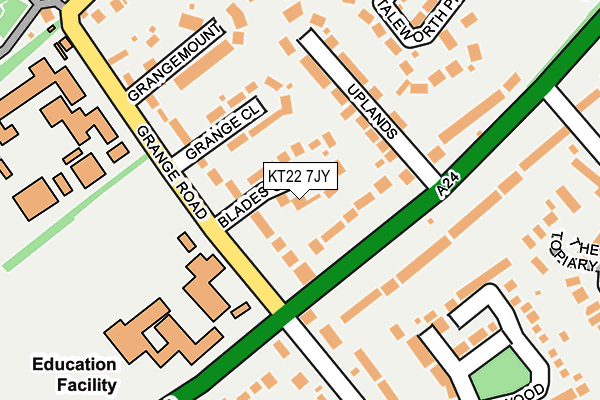 KT22 7JY map - OS OpenMap – Local (Ordnance Survey)