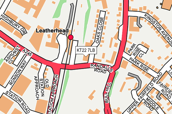 KT22 7LB map - OS OpenMap – Local (Ordnance Survey)