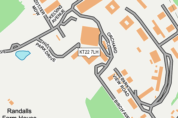 KT22 7LH map - OS OpenMap – Local (Ordnance Survey)