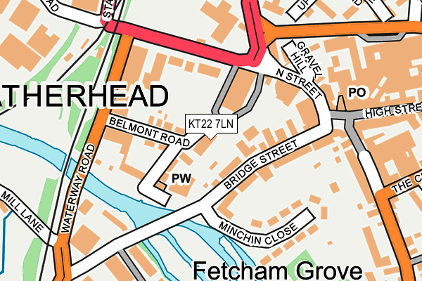 KT22 7LN map - OS OpenMap – Local (Ordnance Survey)