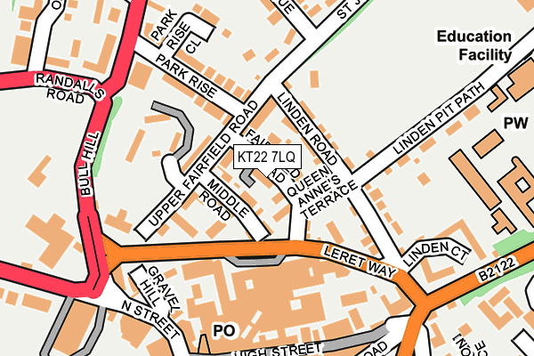 KT22 7LQ map - OS OpenMap – Local (Ordnance Survey)