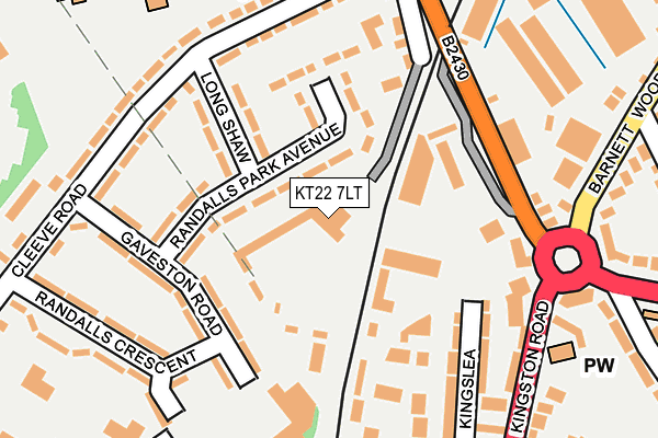 KT22 7LT map - OS OpenMap – Local (Ordnance Survey)