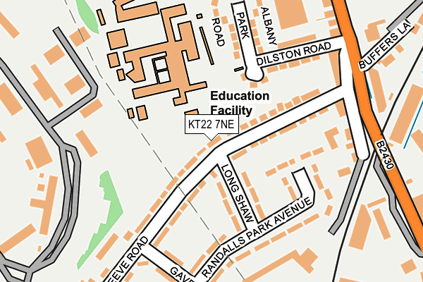 KT22 7NE map - OS OpenMap – Local (Ordnance Survey)