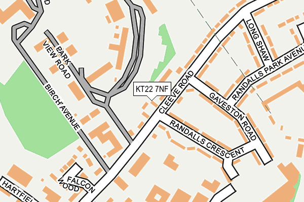 KT22 7NF map - OS OpenMap – Local (Ordnance Survey)