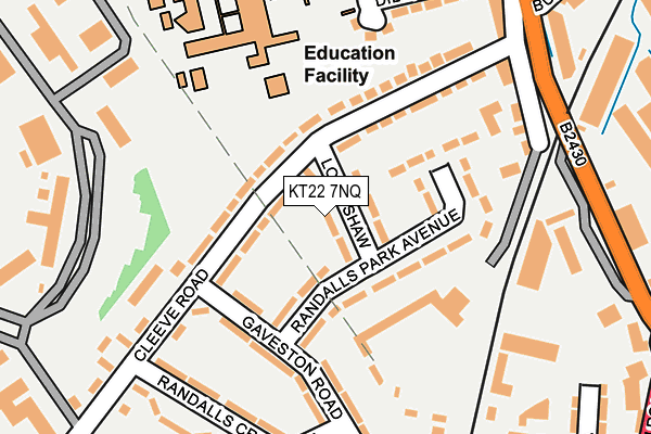 KT22 7NQ map - OS OpenMap – Local (Ordnance Survey)