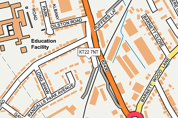 KT22 7NT map - OS OpenMap – Local (Ordnance Survey)