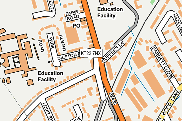 KT22 7NX map - OS OpenMap – Local (Ordnance Survey)