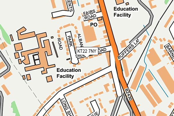 KT22 7NY map - OS OpenMap – Local (Ordnance Survey)