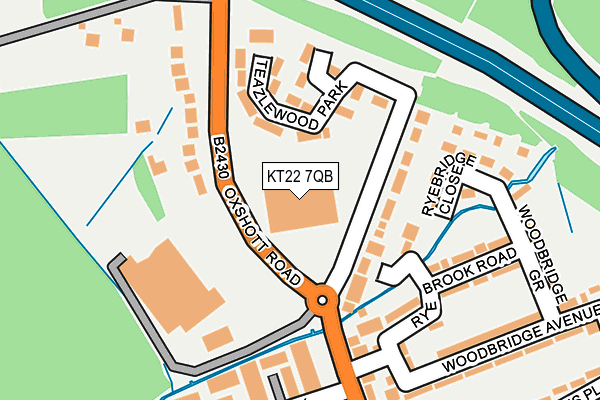 KT22 7QB map - OS OpenMap – Local (Ordnance Survey)