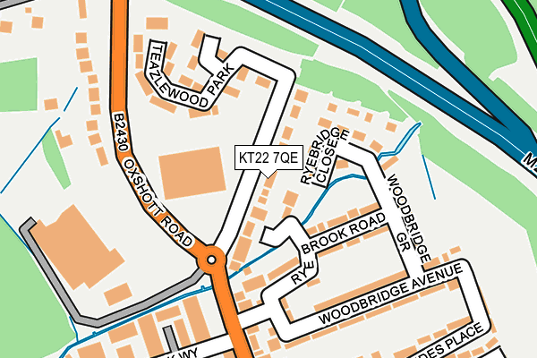 KT22 7QE map - OS OpenMap – Local (Ordnance Survey)