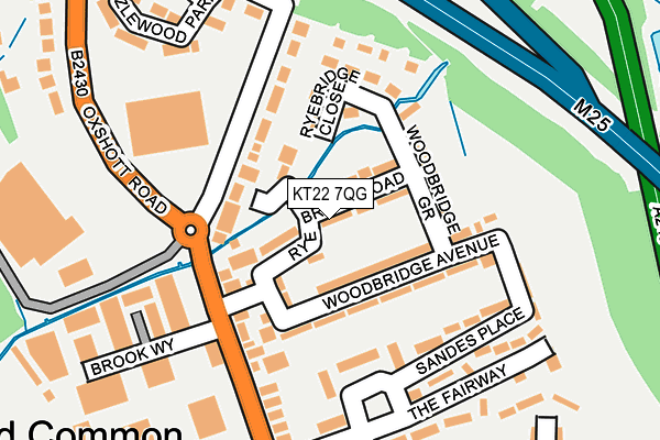 KT22 7QG map - OS OpenMap – Local (Ordnance Survey)