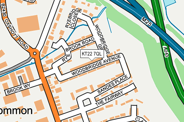 KT22 7QL map - OS OpenMap – Local (Ordnance Survey)