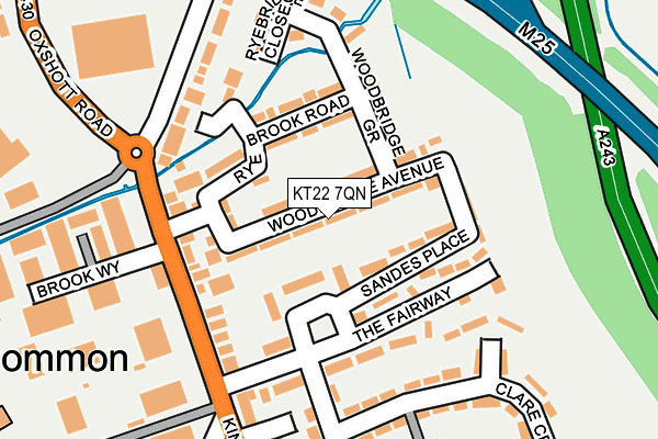 KT22 7QN map - OS OpenMap – Local (Ordnance Survey)