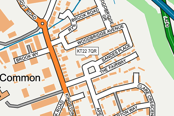 KT22 7QR map - OS OpenMap – Local (Ordnance Survey)