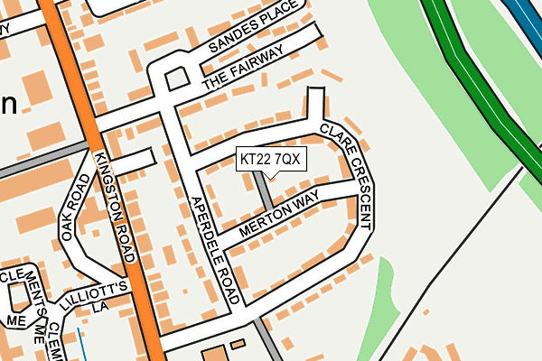 KT22 7QX map - OS OpenMap – Local (Ordnance Survey)