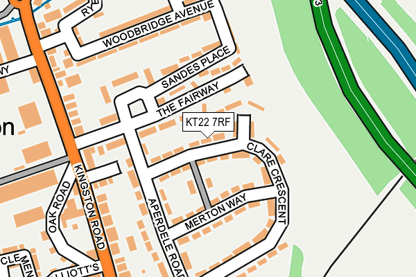 KT22 7RF map - OS OpenMap – Local (Ordnance Survey)