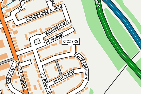 KT22 7RG map - OS OpenMap – Local (Ordnance Survey)