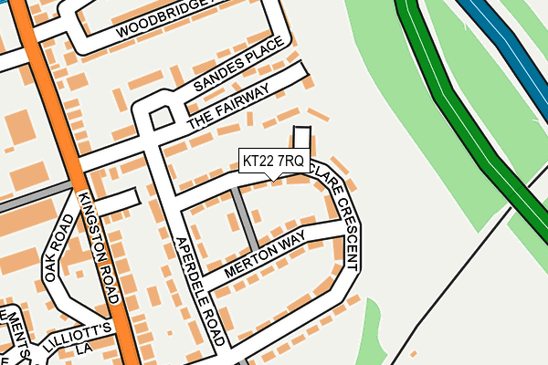 KT22 7RQ map - OS OpenMap – Local (Ordnance Survey)