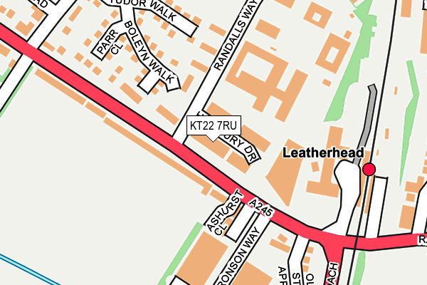 KT22 7RU map - OS OpenMap – Local (Ordnance Survey)