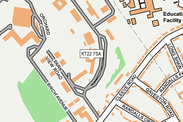 KT22 7SA map - OS OpenMap – Local (Ordnance Survey)