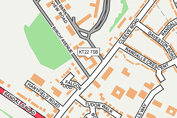 KT22 7SB map - OS OpenMap – Local (Ordnance Survey)