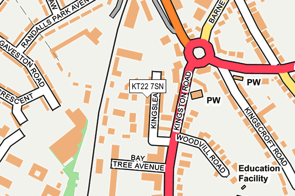 KT22 7SN map - OS OpenMap – Local (Ordnance Survey)