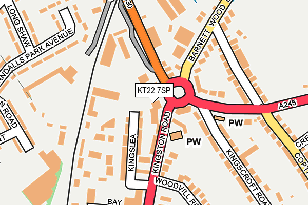 KT22 7SP map - OS OpenMap – Local (Ordnance Survey)