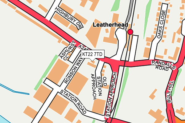 KT22 7TD map - OS OpenMap – Local (Ordnance Survey)
