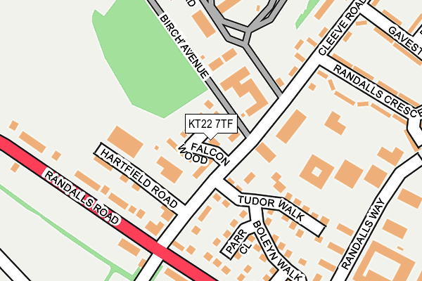 KT22 7TF map - OS OpenMap – Local (Ordnance Survey)