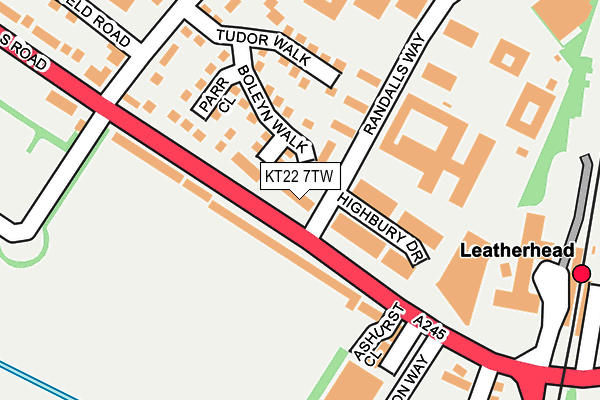KT22 7TW map - OS OpenMap – Local (Ordnance Survey)