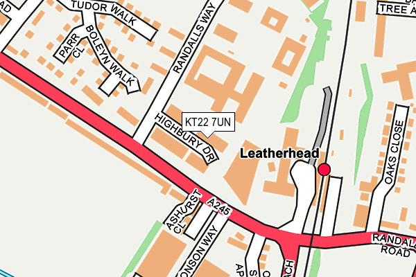 KT22 7UN map - OS OpenMap – Local (Ordnance Survey)