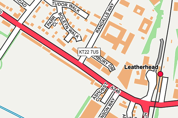 KT22 7US map - OS OpenMap – Local (Ordnance Survey)