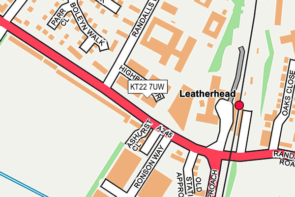 KT22 7UW map - OS OpenMap – Local (Ordnance Survey)
