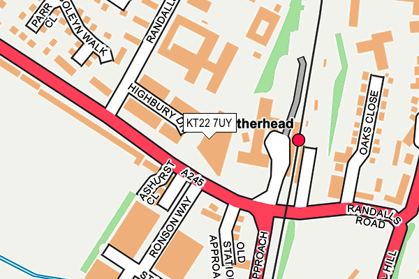 KT22 7UY map - OS OpenMap – Local (Ordnance Survey)