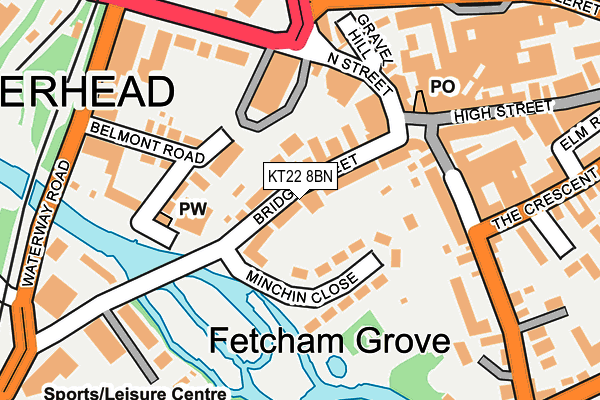 KT22 8BN map - OS OpenMap – Local (Ordnance Survey)