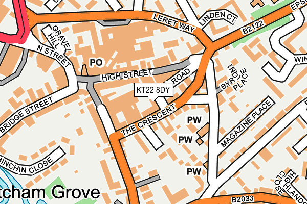 Map of SURREY HILLS CYCLEWORKS LTD at local scale